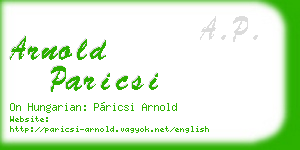 arnold paricsi business card